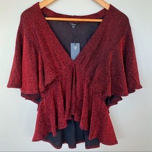 Guess Desi Metallic Top - Red Size M